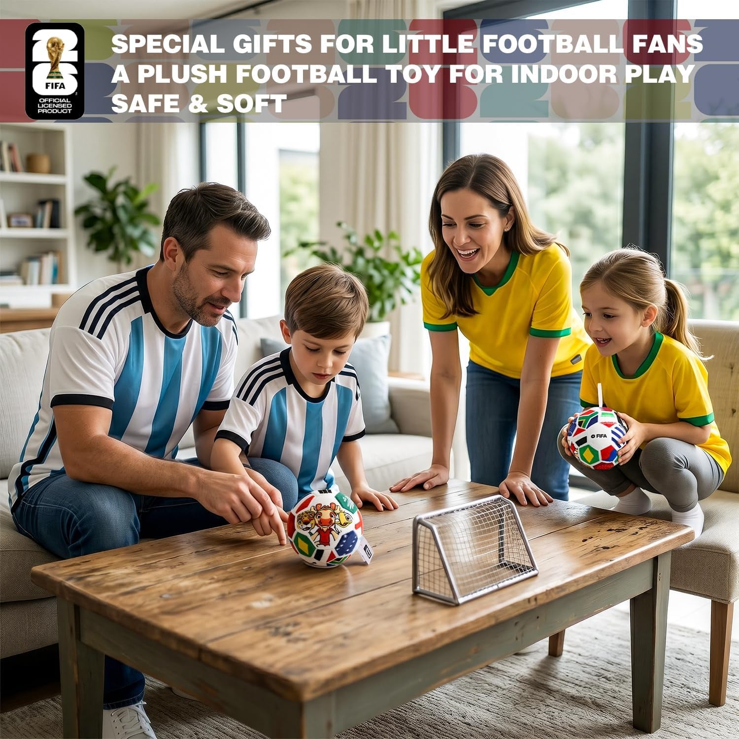 FIFA World Cup 2026 Soccer Ball Plush for Kids, Official 4.7 Inch Soccer Plush Pillow Toy, World Cup 2026 Merchandise